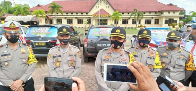 
					Luar Biasa, Mobdin Kapolres dan Wakapolres Beltim Ikut Kampanyekan 4 M