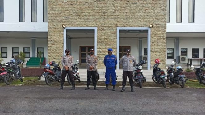 Rapat Pleno Terbuka Penetapan Bupati Dan Wakil Bupati Terpilih, 50 Personil Polres Beltim Amankan Gedung Zahari MZ