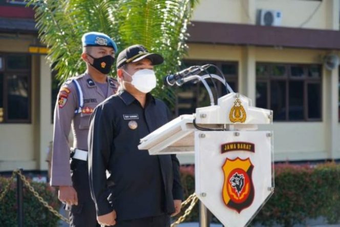 Pemkab Garut Bersama Polres Garut Gelar Apel Persiapan Pengamanan Pilkades Serentak Tahun 2021