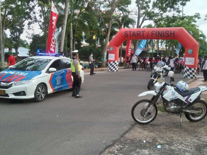 
					Polres Beltim Kawal dan Amankan Giat Sepeda Sehat Dispora Kabupaten Belitung Timur