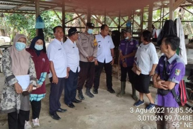 
					Bhabinkamtibmas Polsek Air Joman Kawal Penyuntikan Vaksin PMK Milik Warga