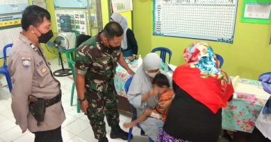 Babinsa Sunyaragi Monitor Pelaksanaan Bulan Imunisasi Anak Nasional (BIAN) di Posyandu Flamboyan