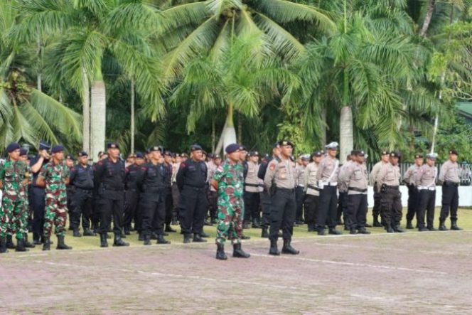 TNI-POLRI Gelar Apel Gabungan di Pangkalan TNI AL Tanjung Balai