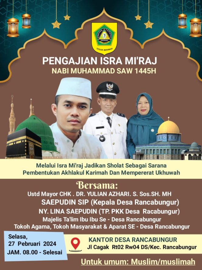 
					Pererat Ukhuwah dan Talisilaturahmi, Pemdes Rancabungur Gelar Pengajian Rutin dan Isra Mi’raj Nabi Muhammad SAW