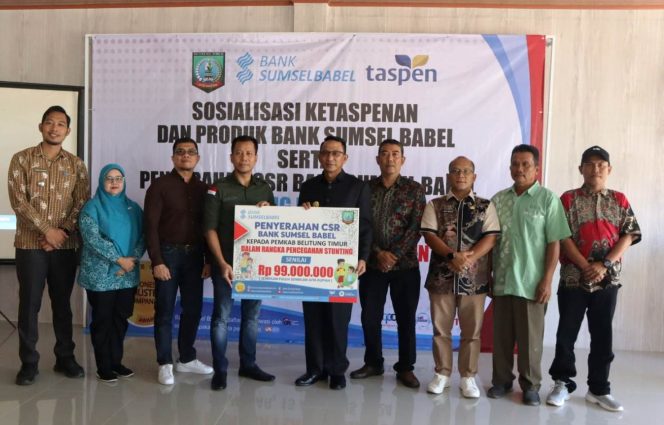 
					Perkuat Program Penurunan Stunting, Bank Sumsel Babel Cabang Manggar Serahkan CSR