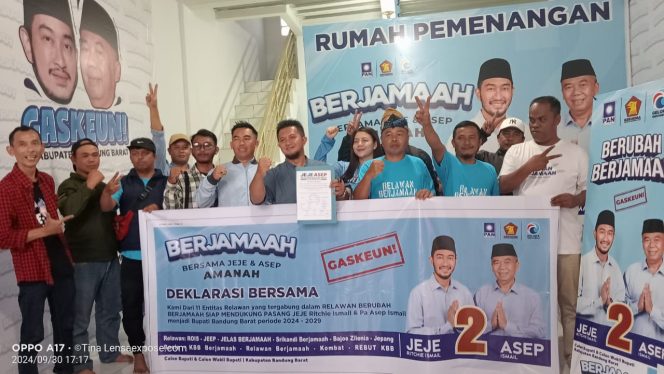 
					Deklarasi 11 Tim Relawan “Berubah Berjamaah” Siap Menangkan Jeje Ritchie Ismail dan Asep Ismail