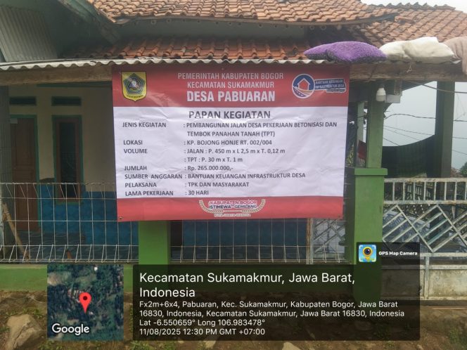 
					Pemdes Pabuaran  Sukamakmur Realisasikan Pembangunan Betonisasi Jalan Lingkungan dan TPT Pake Dana Bankeu Samisade 2025